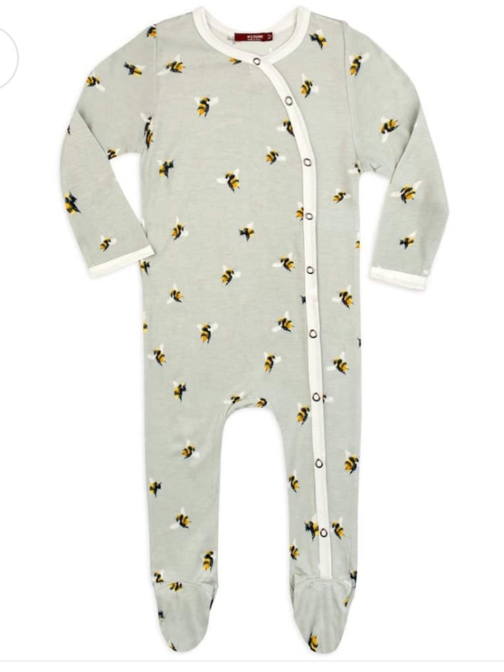 Milkbarn Bumblebee Bamboo Snap Footed Romper 6-9M NWT